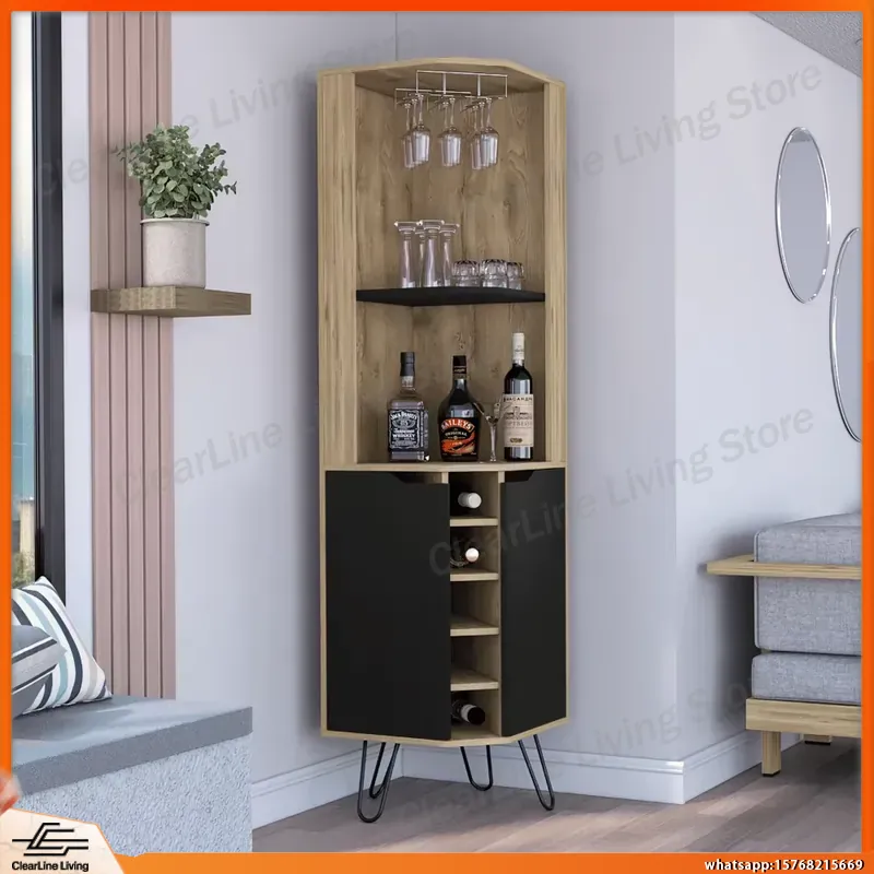 Home Bar Shelves - Armário de Bar de Canto com