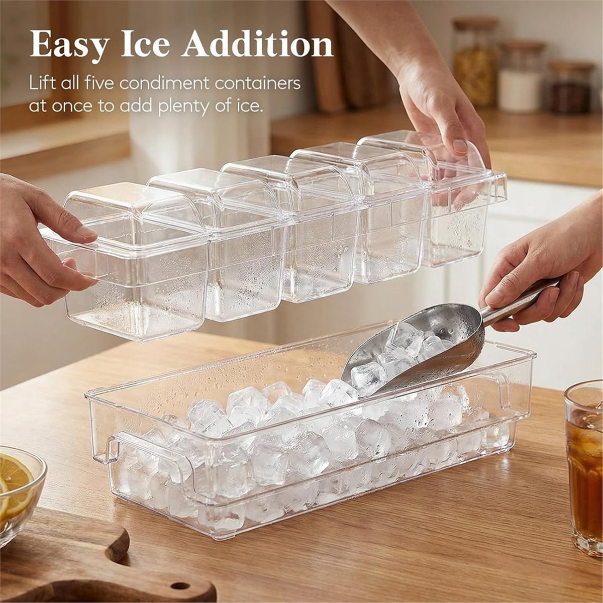 Garnish Tray Set - Recipientes Refrigerados para Condimentos, Conjunto de