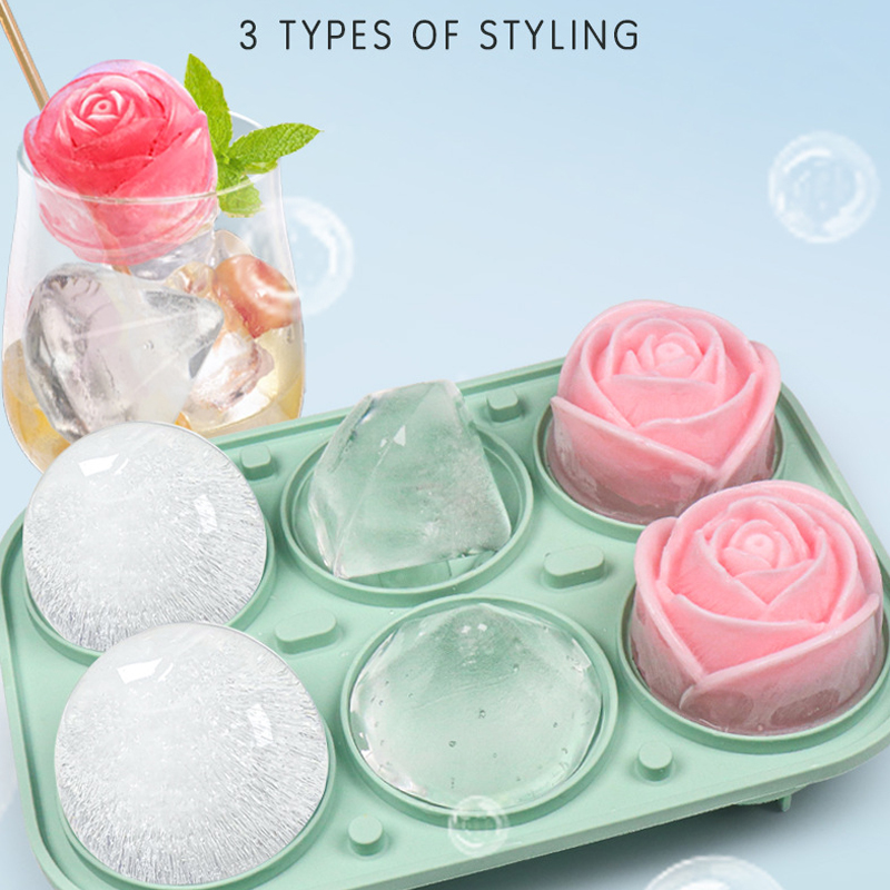 Ice Mold Sphere - 3d rosa diamante redondo moldes de