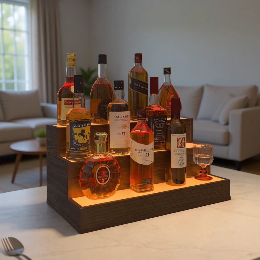 Home Bar Shelves - Prateleira de Exibição de Garrafas LED