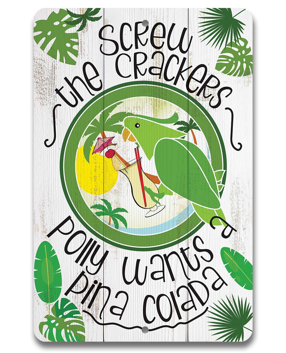 Home Bar Shelf - Polly Wants Pina Colada - Placa