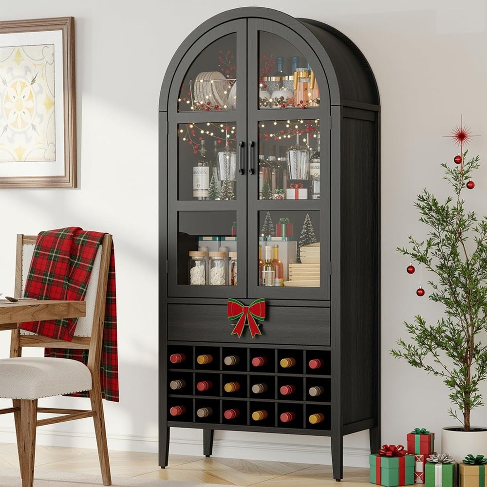 Home Bar Shelves - Armário de bar para vinhos arqueado