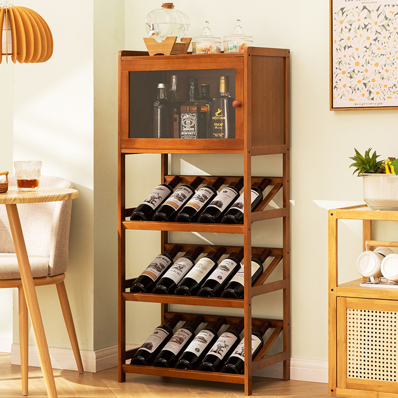 Rack de vinho de bambu sólido, - Home Bar Shelves avaliação e preço