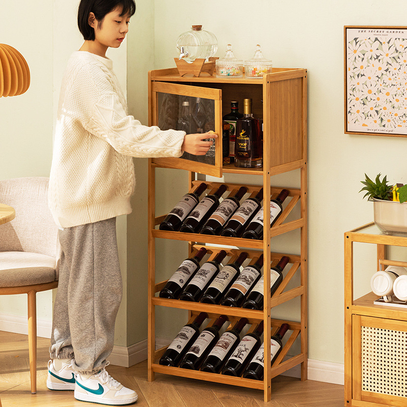 Rack de vinho de bambu sólido, - Home Bar Shelves avaliação e preço