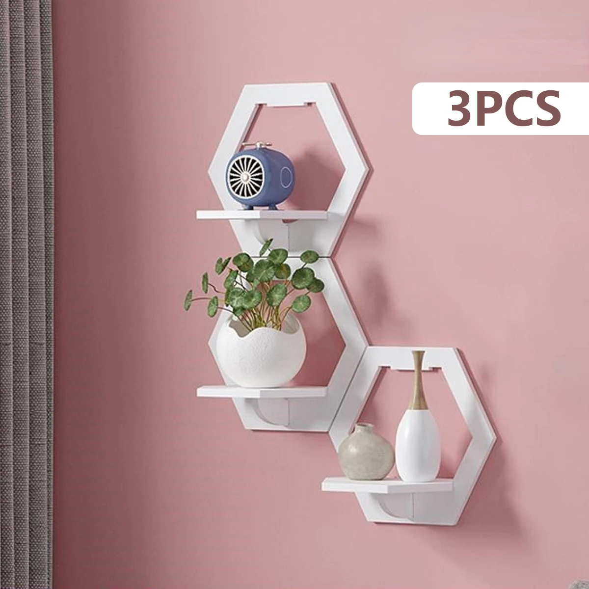 3 pçs hexágono prateleira de p - Home Bar Shelf avaliação e preço