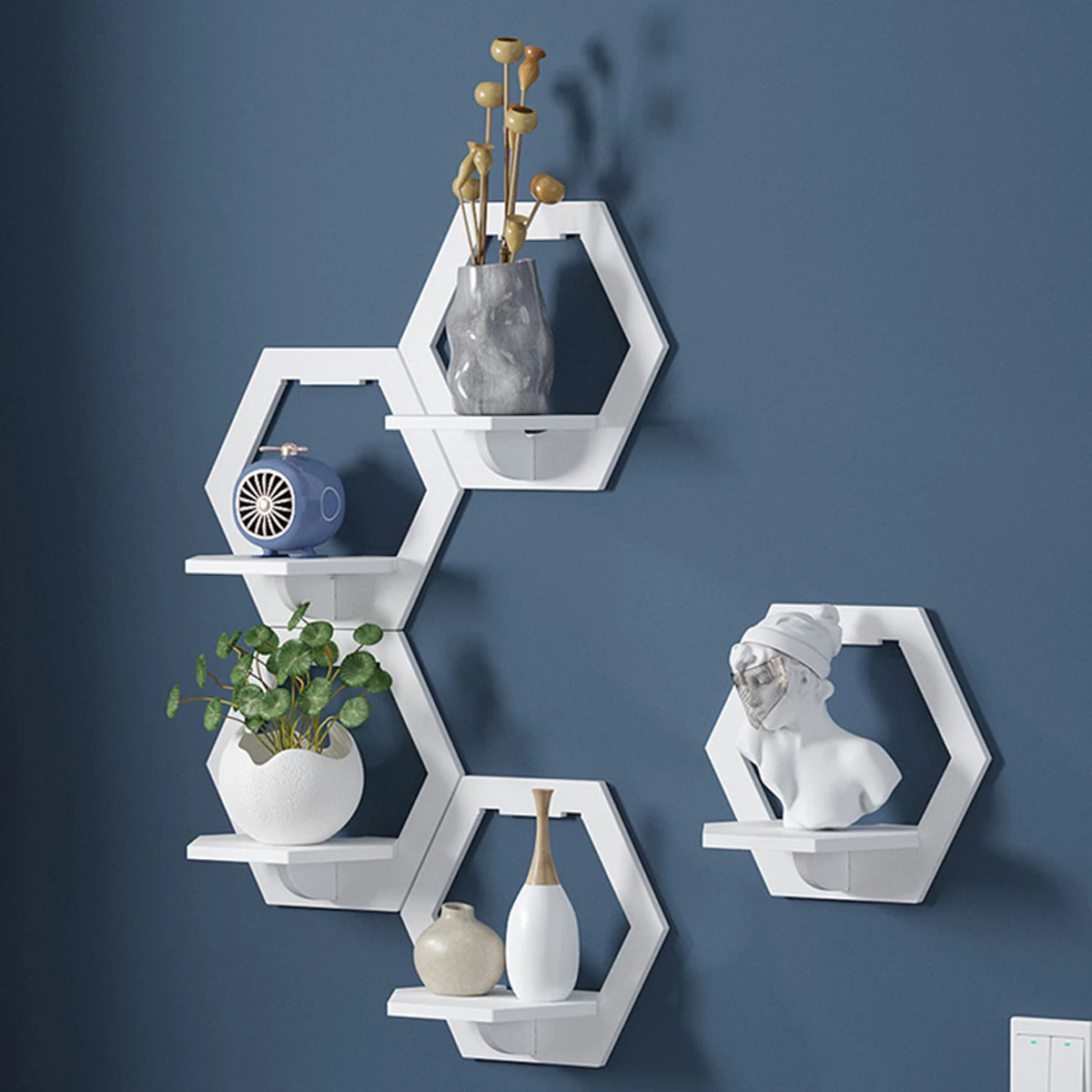 3 pçs hexágono prateleira de p - Home Bar Shelf avaliação e preço