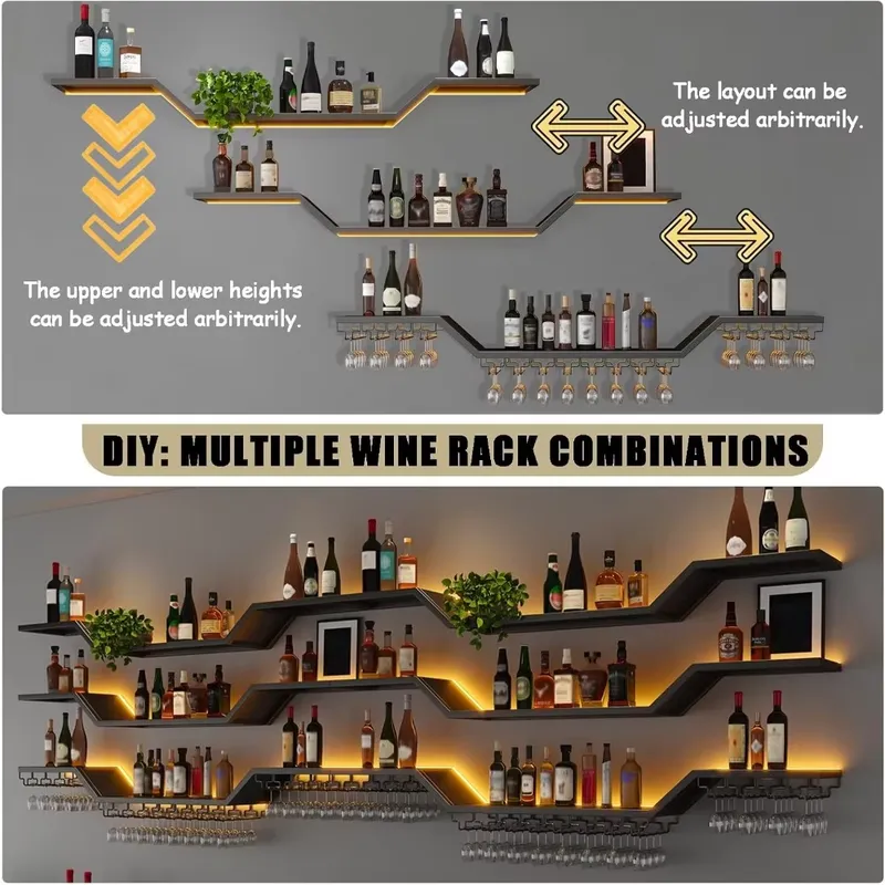 Suporte de Vinho de Parede LED - Home Bar Shelf avaliação e preço
