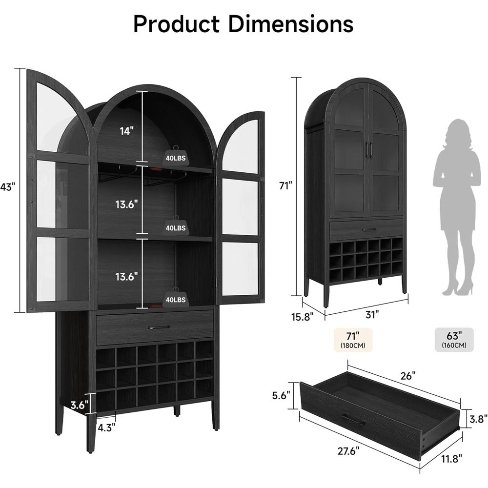 Armário de bar para vinhos arq - Home Bar Shelves avaliação e preço