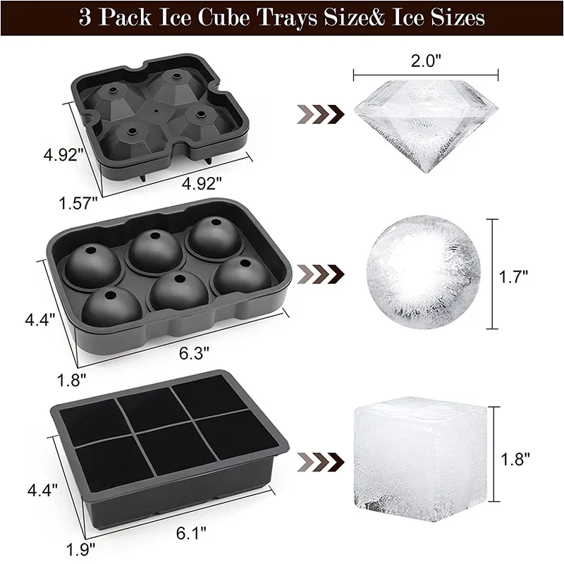 Grande bandejas de cubos de ge - Ice Mold Sphere avaliação e preço