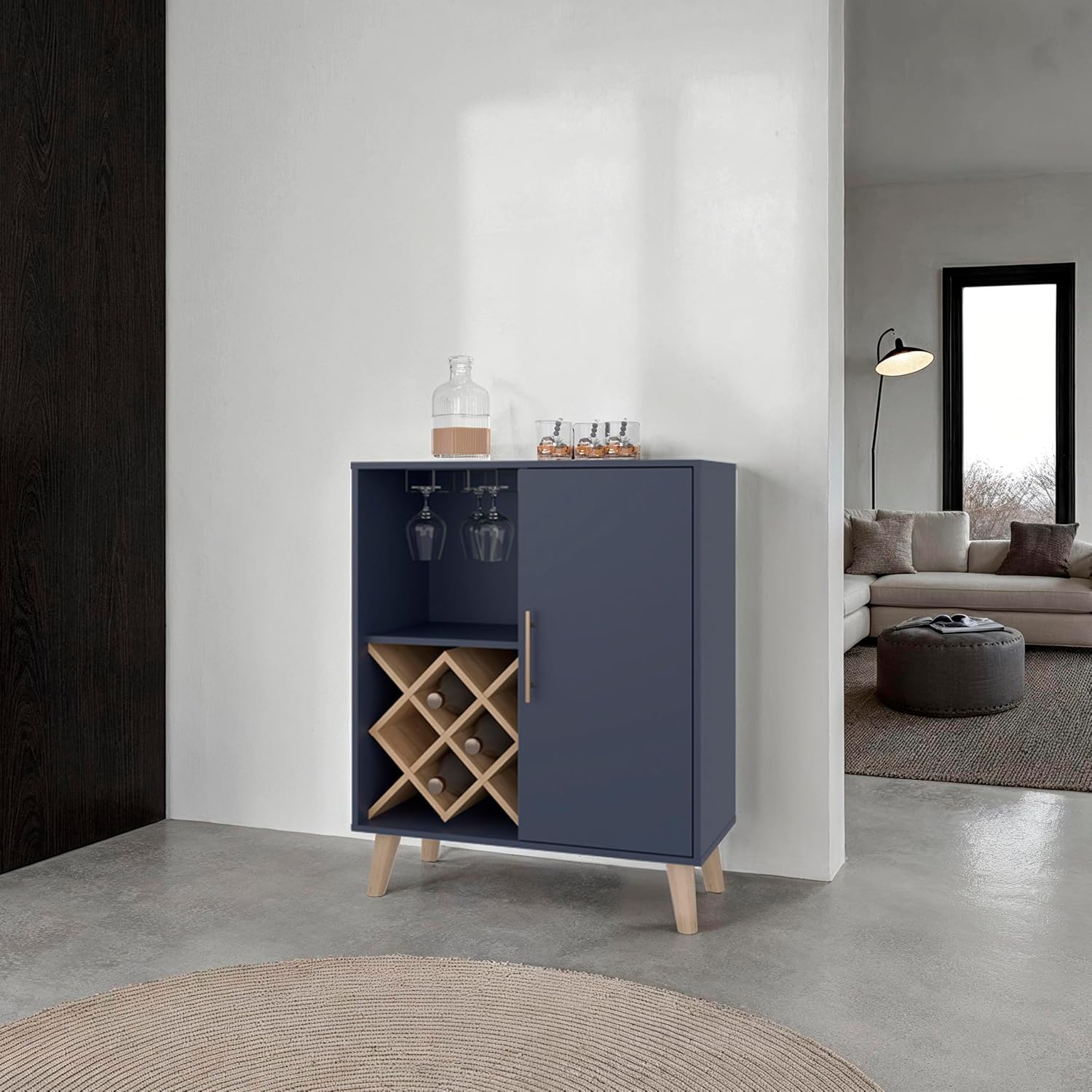 Armário de Bar Azul Carvalho c - Home Bar Shelves avaliação e preço