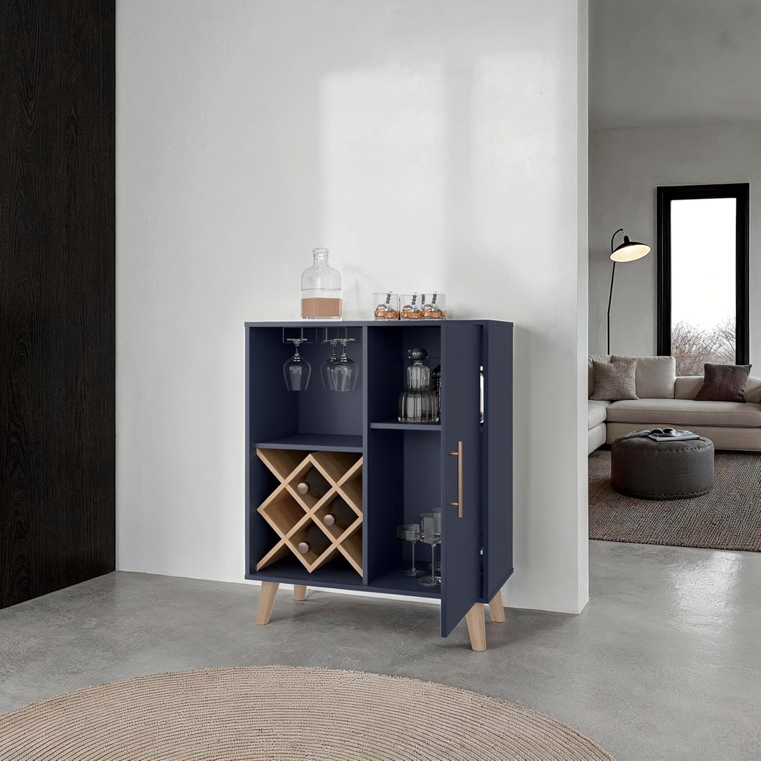 Armário de Bar Azul Carvalho c - Home Bar Shelves avaliação e preço